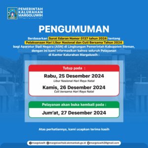 LIBUR NASIONAL DAN CUTI BERSAMA [HARI RAYA NATAL]