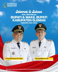 SELAMAT ATAS DILANTIKNYA BUPATI DAN WAKIL BUPATI KABUPATEN SLEMAN PERIODE 2025-2030