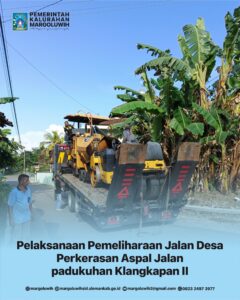[PELAKSANAAN PEMELIHARAAN JALAN DESA] PERKERASAN ASPAL JALAN PADUKUHAN KLANGKAPAN II