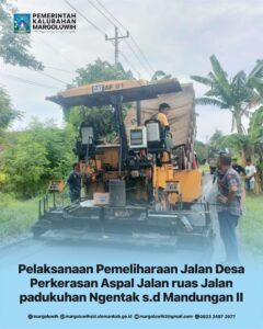 [PELAKSANAAN PEMELIHARAAN JALAN DESA] PERKERASAN ASPAL JALAN PADUKUHAN NGENTAK-MANDUNGAN II
