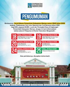 PENGUMUMAN PELAYANAN KALURAHAN MARGOLUWIH