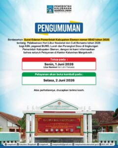 PENGUMUMAN PELAYANAN KALURAHAN MARGOLUWIH