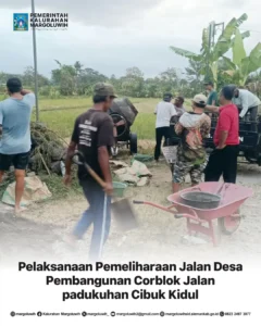 PELAKSANAAN PEMELIHARAAN JALAN DESA PEMBANGUNAN CORBLOK JALAN PADUKUHAN CIBUK KIDUL